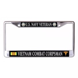 NAVY VETERAN VIETNAM COMBAT  CORPSMAN USA MADE LICENSE PLATE FRAME