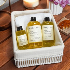 Aceite Anticelulitis, Prensado en Frío, 100% Puro y Orgánico Certificado, Sin Hexanos, Sin Parabenos, Sin Fragancias, Disminuye Estrías, Celulitis, Cicatrices, Imperfecciones e Impurezas Marea Skin Club Marea (125 ml Aceite Anticelulitis de Día)