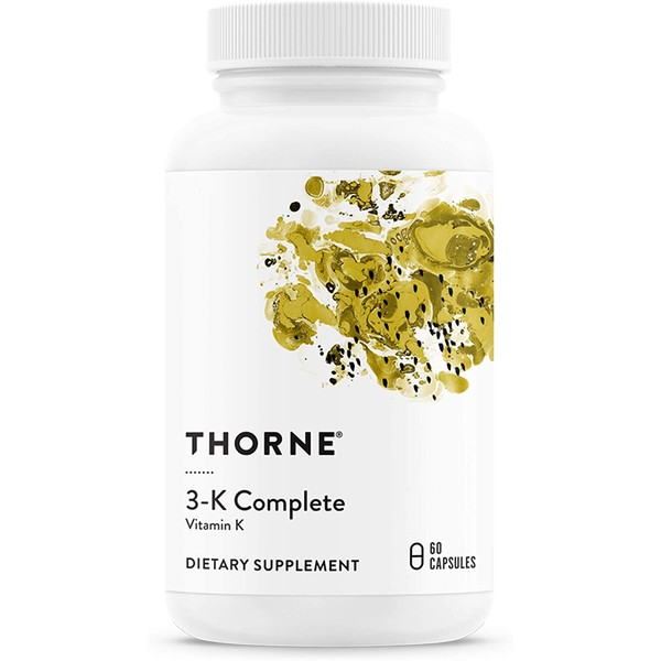 Thorne Research - 3-K Complete - Vitamins K1 and K2 for Heart and Bone Support - 60 Capsules