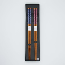 Tanaka Hashi 2 Pairs of Reusable Bamboo Chopsticks Shippo Pattern 8.8 inches Made in Japan