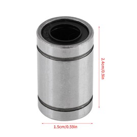 LM8UU 8 mm Linear Motion Ball Bearing Bushing for Rods Liner, Rail Linear Shaft Parts, 8 x 15 x 24 mm, Pack of 12