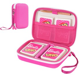 ProCase Hard Playing Card Game Carrying Case, Travel Storage Box Holds 300+ Trading Cards, Bag Holder for Classic Board Game UNO, Five Crowns，SKYJO, PlayMonster and More (Case Only) -Pink