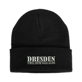 No Face No Name Dresden You'll Never Walk Alone Hat in Black I Unisex I Embroidered Patch I Beanie Knitted Hat Winter Hat, black