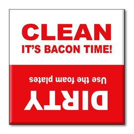Dishwasher Magnet Clean Dirty Sign, Strong Clean and Dirty Magnet for Dishwasher (Funny Bacon Design)