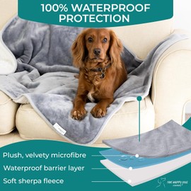 Waterproof Dog Blanket Washable (M) - Easy Clean, Premium, Soft & Reversible Waterproof Throw, Puppy Blanket, Pet Blanket - Waterproof Blanket For Sofa, Bed & Car