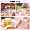 Remerry 6 Pack Pink Stemless Glasses Petal Glass 12oz (350ml)