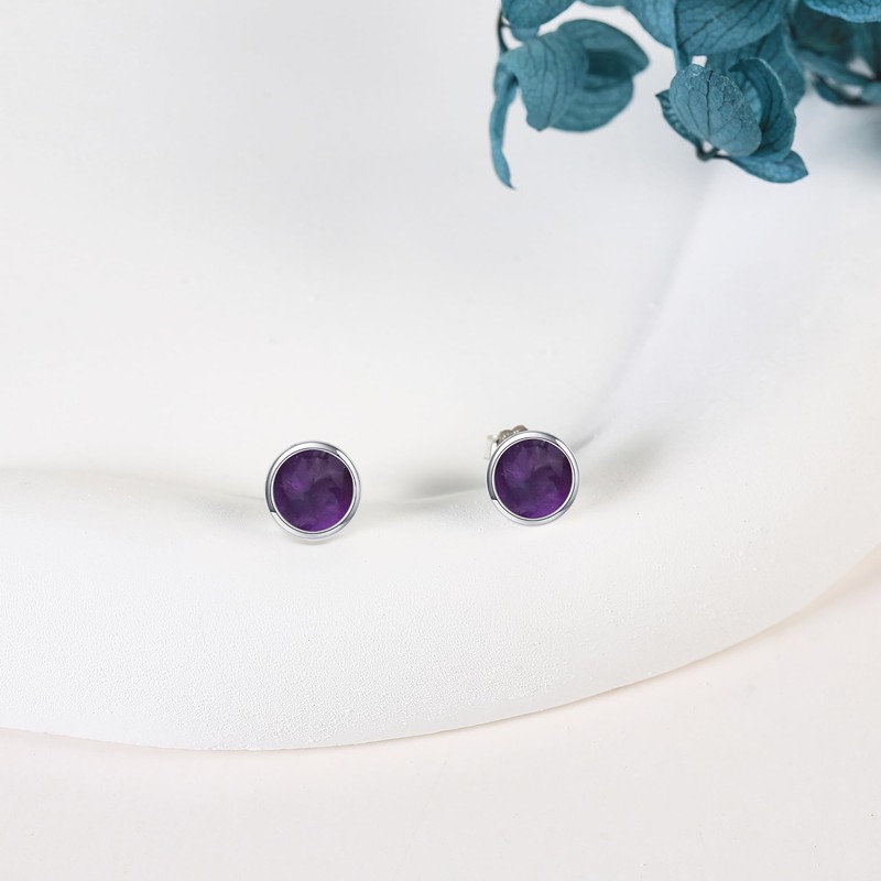 Amethyst Earrings Sterling Silver Gemstone Post Earrings Amethyst Jewelry Giftf