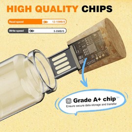 BEIJIGUANG 1PCS Cute Drift Bottle USB Flash Drive Memory Stick Storage U-disk With Maple box (2.0/128GB)