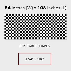 GiftExpress 2-Pack Black & White Checkered Flag Tablecloth Plastic Party Favor Checkered Table Cover - Disposable Checkered Racing Table Cover