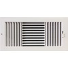 Three-way plastic side wall/ceiling register in white 14"w X 6"h