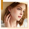 18K Gold Filled Initial Dangle Hoop Earrings for Women, 1