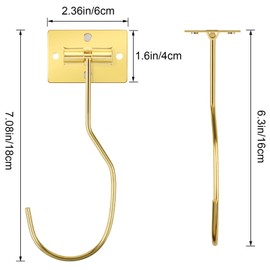 Ninsula 2P Banana Hook, Magnetic Foldable Banana Hanger, Self Adhesive Banana Hook Under Cabinet for Keeps Fruits Fresh and Hanging Kitchen Implements (Gold)