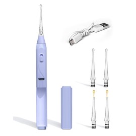 Ear Wax Removal Tool with Light Kids Ear Wax Remover Ear Cleaning Tool Ear Cleaner with Built-in Storage Space UANRNA Upgraded Ear Wax Removal with Light for Kids & Adults (Purple)