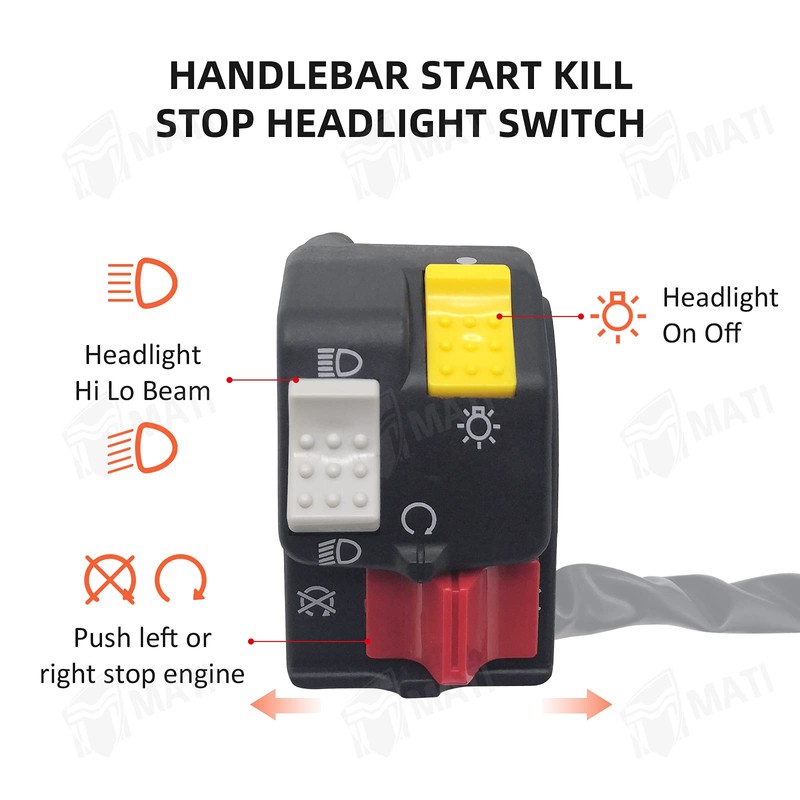 M MATI Handlebar Switch Kill Stop Headlight for Honda ATC200