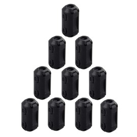 10pcs Clip on Ferrite Ring Core Anti-interference High-frequency Filter RFI EMI Noise Suppressor with 5mm Inner Diameter Ferrite Cable Clip Black