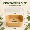 60 Pack 29OZ Disposable Meal Prep Containers, Paper Bowls With