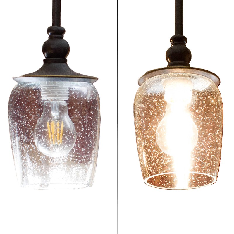 Bubble Glass shade, LEDupdates 3 Pack 5" wide Clear Seeded