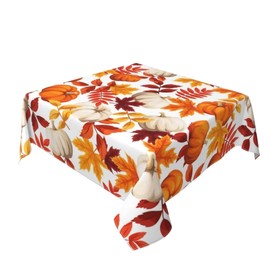 BETGINY Fall Tablecloth 60x60 Inch Square Rustic Thanksgiving Pumpkin Maple Leaves Tablecloths Fabric Farmhouse Autumn Table Cloth Decorative for Picnic Party Holiday Home Indoor Outdoor