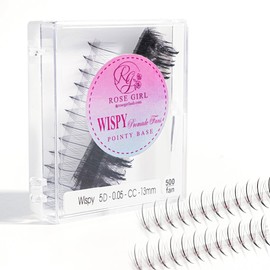 ROSE GIRL Ultra Wispy Lashes Volume Fan-Individual Lashes Fake Eyelashes Extension-Lashes Natural Look-Handmade Kit-5D/7D/9D–C CC D Curl Thickness 0.05~0.07mm-9~16mm Length(5D-0.07-C-16mm)