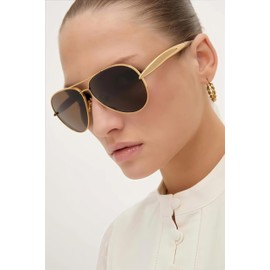 Cesunies Oversized Gold Aviator Sunglasses for Women Men Retro 70s Metal Big Aviators Sun Glasses Trendy 2025 Designer Shades CS002