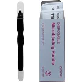 Plumas De Microblading Desechables, 18 Agujas De 0,15 Mm Para Tatuar Cejas Con Esponja Pigmentada, 10 Unidades Por Caja.