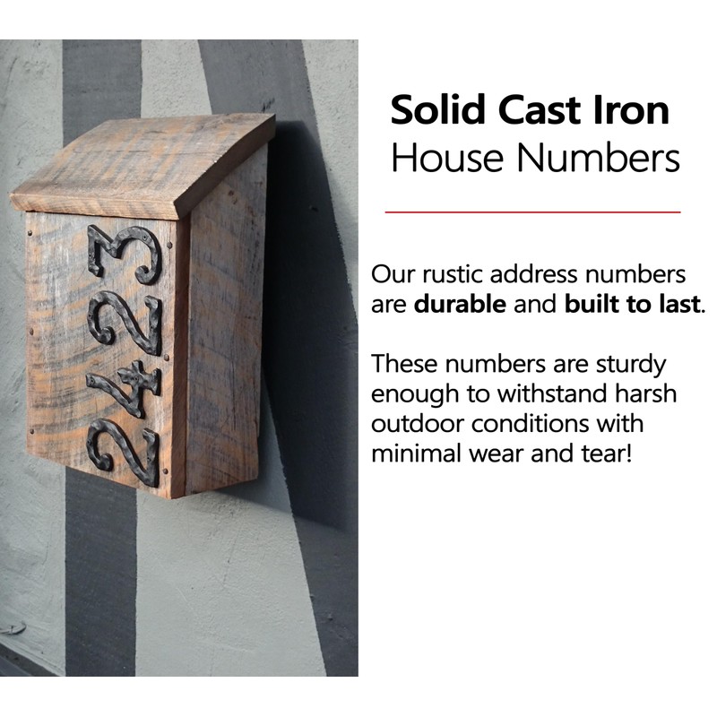 NACH House Numbers for Outside, 5.5 inch Black Address Numbers