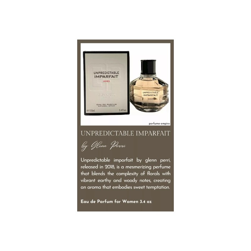 Unpredictable Imparfait by Glenn Perri perfume women EDP 3.3 /