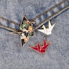 SHIDXIB 6Pcs Exquisite Enamel Alloy Brooch Set Delicate Paper Crane