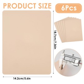 BUYGOO Kunsthaut Tattoo Übungshaut, 6 Stück Kunsthaut Tattoo 3mm, 14.2x18.2cm Tattoo Haut zum Üben, Fake Skin Tattoo, Silikon Tattoo Praxis Haut, Realistisch Tattoo Skin, für Anfänger Üben