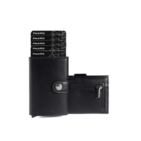 PMARQ Card Holder for Men and Women with Button Closure,