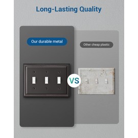 DEWENWILS Aged Bronze Light Switch Cover, Tripple Toggle Switch Wall Plates,Heavy-Duty Metal Material, Decorative Outlet Covers for Home, Office