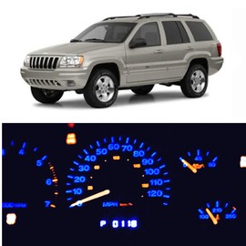 WLJH Super Bright Blue Great Looking Instrument Panel Gauge Cluster Dash Led Light Bulb Kits for Jeep Grand Cherokee ZJ 1999-2004, Pack of 6