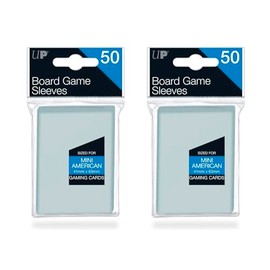 Generic Ultra Pro: Mini American Board Game (50) - Bundle of 2-100 Sleeves Total, Clear