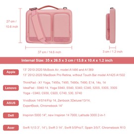 Alfheim 14-14.2 inch Laptop Case Sleeve, Waterproof Shock-Resistant Lightweight Shoulder Bag, 360° Protective Notebook Briefcase Compatible with 14.2 15.4 inch MacBook Pro USB-C A1990 A1707 A2442