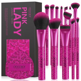 docolor Set de Brochas de Maquillaje 12PZ, Cerdas Sintéticas Premium, Incluye Base, Polvo, Correctores, Sombras, Rubor y 1 Esponja Grande             