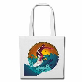 Reifen-Markt Tasche Umhängetasche WELLENREITEN SURFEN BEACH SURFBRETT LONGBOARD WELLENREITEN WELLEN ANFÄNGER SHOP Einkaufstasche Schulbeutel Turnbeutel in Weiß