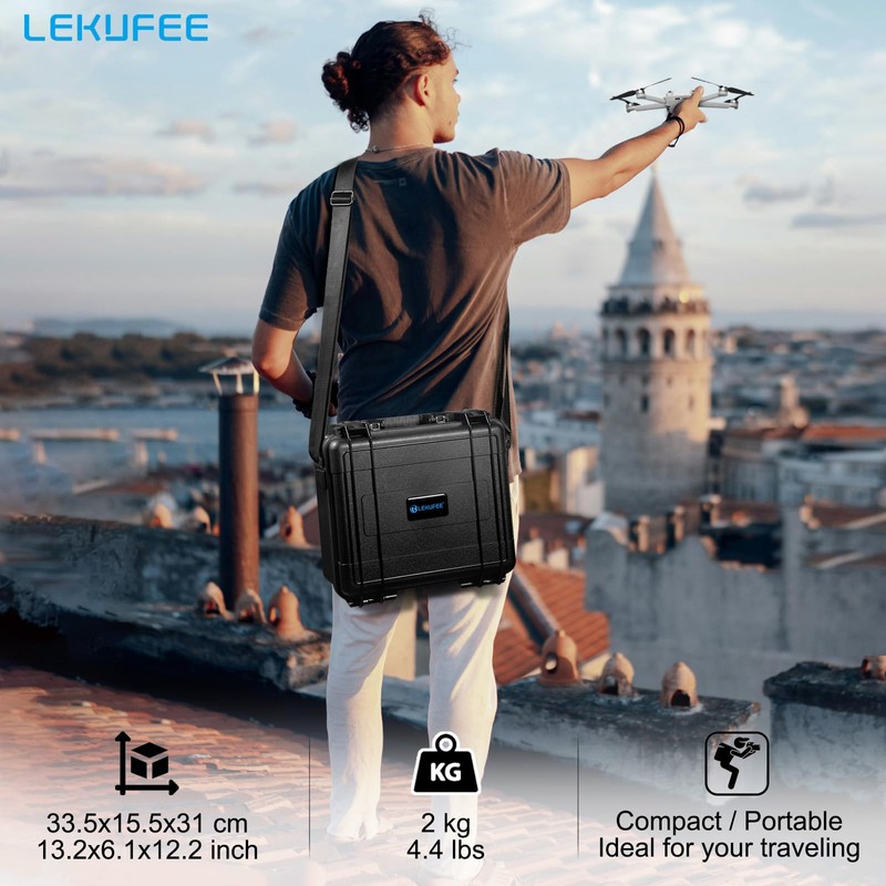 Lekufee Waterproof Hard Case Compatible with DJI Air 3S/3 Drone/Fly