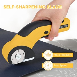 Cordless Electric Scissors with 2 Blades & Safety Lock,4V Rechargeable Cardboard Box Cutter Heavy Duty Fabric Scissor for Cloth, Leather, Cardboard, Carpet Cutting