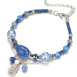 FULU AUTUMN Bead Bracelet Stretch Women's Bracelet Multilayer Boho Fashion Jewellery for Mum Grandma and Wife Birthday Gift, Stone, No gemstone