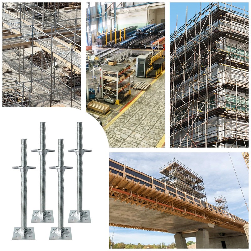 Reinforced Adjustable Leveling Jacks, 18.25" Solid Scaffolding Parts with Base