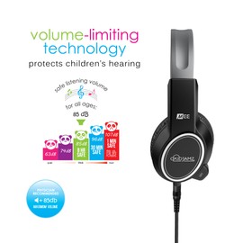 MEE audio KidJamz 3 Child Safe Headphones for Kids with Volume-Limiting Technology (Black 3-Pack)