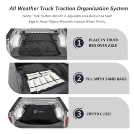 Truck Bed Weights for Traction, All-Weather Winter Aid with 4 Adjustable Buckles, Add Sand Bags or Heavy Objects Effectively Improve Winter Driving