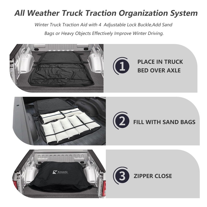 Truck Bed Weights for Traction, All-Weather Winter Aid with 4