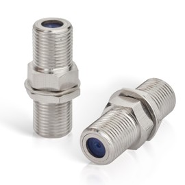 wlaniot F Type Adapter，F Female to F Female Bulkhead Connector 2pcs F Type Coax Barrel Connector for Video Cables