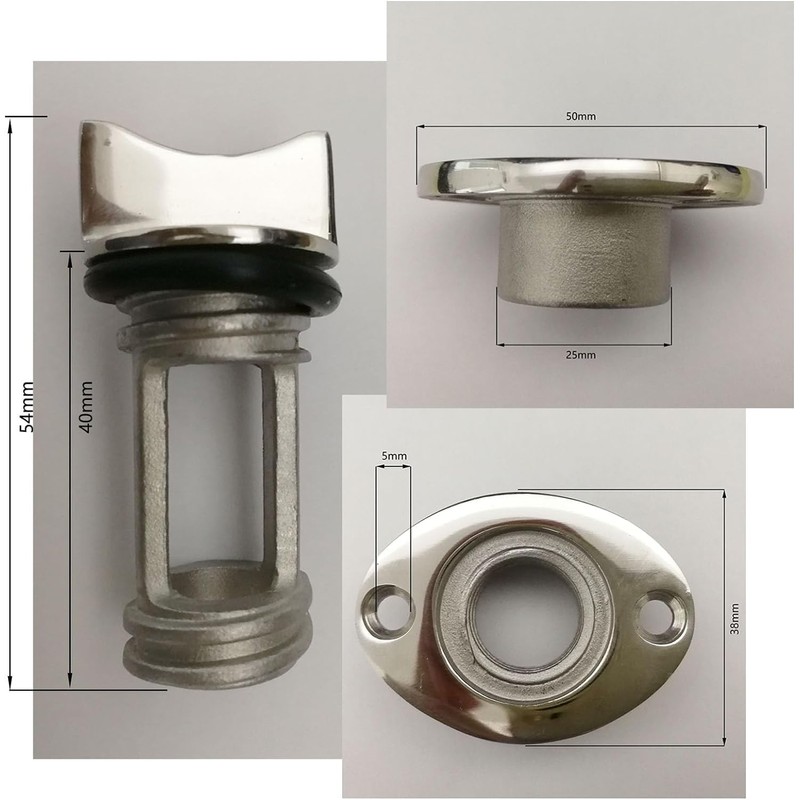 316 Stainless Steel Bilge Drain Plug Fit 1inch, 25mm Hole,