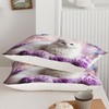 AILONEN Girls Cat Kitten Duvet Cover Set Twin Size,Purple Rose