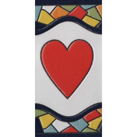 4.3' x 2.2' 11cm x 5.5cm Spanish Mosaic Hand-Painted Number Tiles & Metal Frames (Heart)