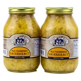 Amish Wedding Foods Sauerkraut, TWO 32 oz. Quart Jars