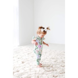 Posh Peanut Baby Girl Pajamas – Ruffled Cap Sleeve Romper PJs – Soft Viscose from Bamboo One-Piece for Babies & Toddlers(12-18 Months) Erin