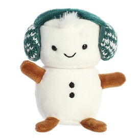 Aurora® Festive Holiday Lil Muff™ Stuffed Animal - Seasonal Cheer - Heartwarming Gifts - White 5 Inches, Small, 99386